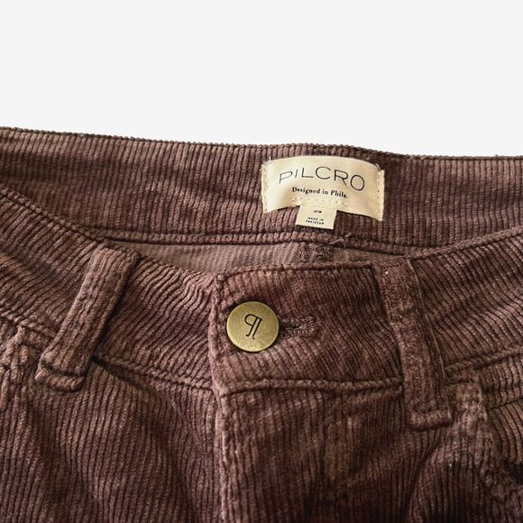 Pilcro Anthropologie The Yaya Mid-Rise Corduroy Crop Flare Pants Size 29 Brown - Picture 8 of 16